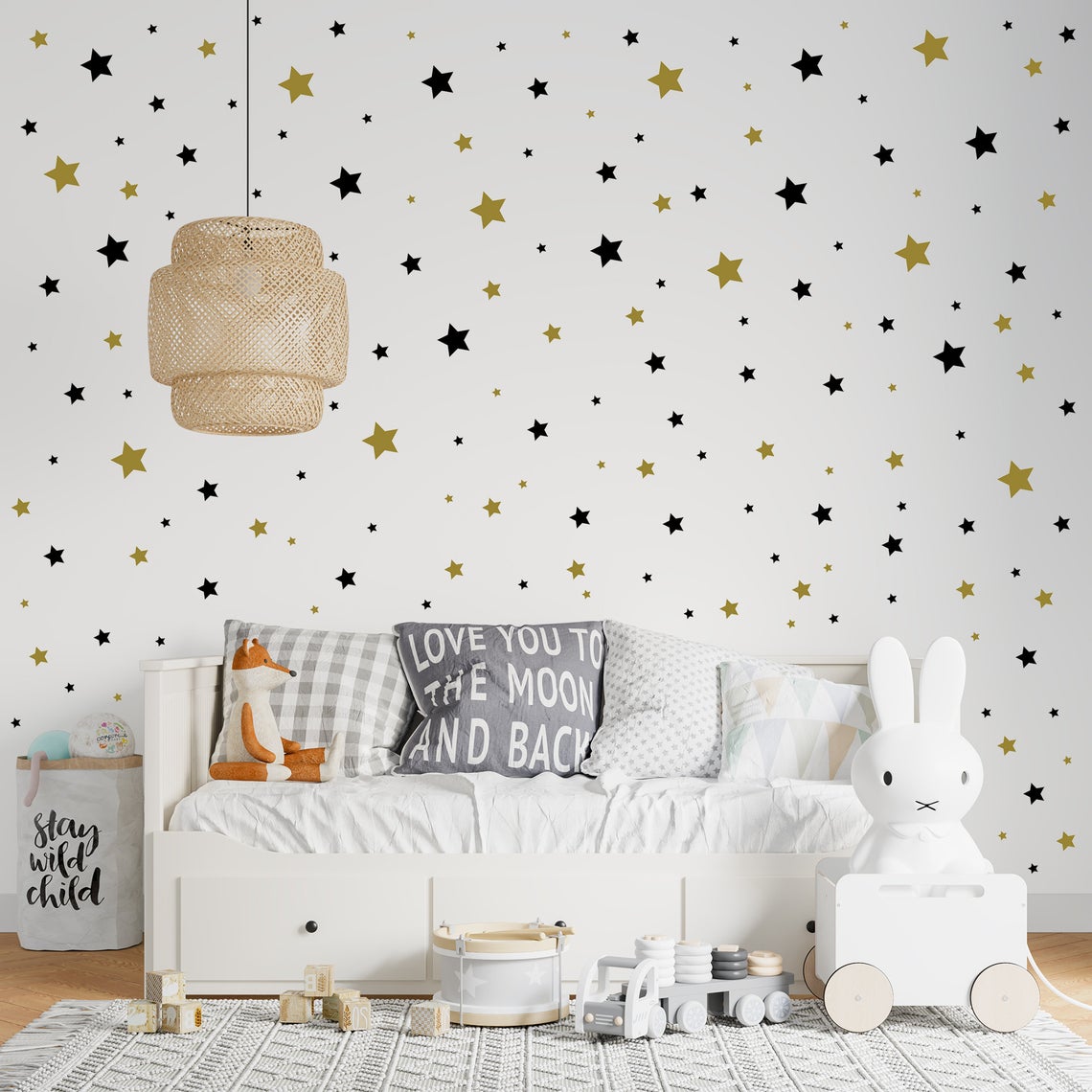 Baby Nursery Needs - Cartoon 65Pcs Star Wall Sticker Baby