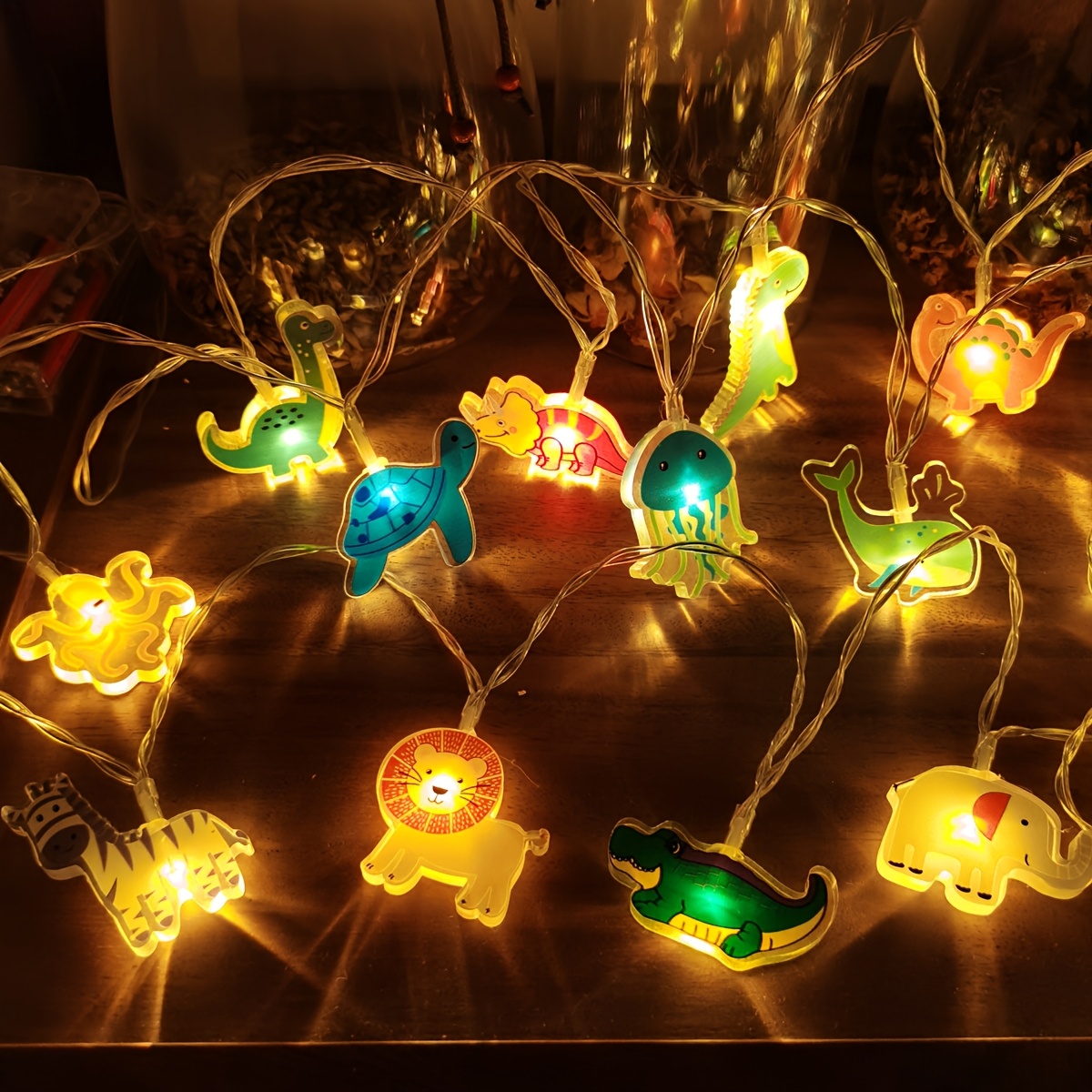 Baby Nursery Jungle Theme - Lampki dekoracyjne LED z motywem dzikich