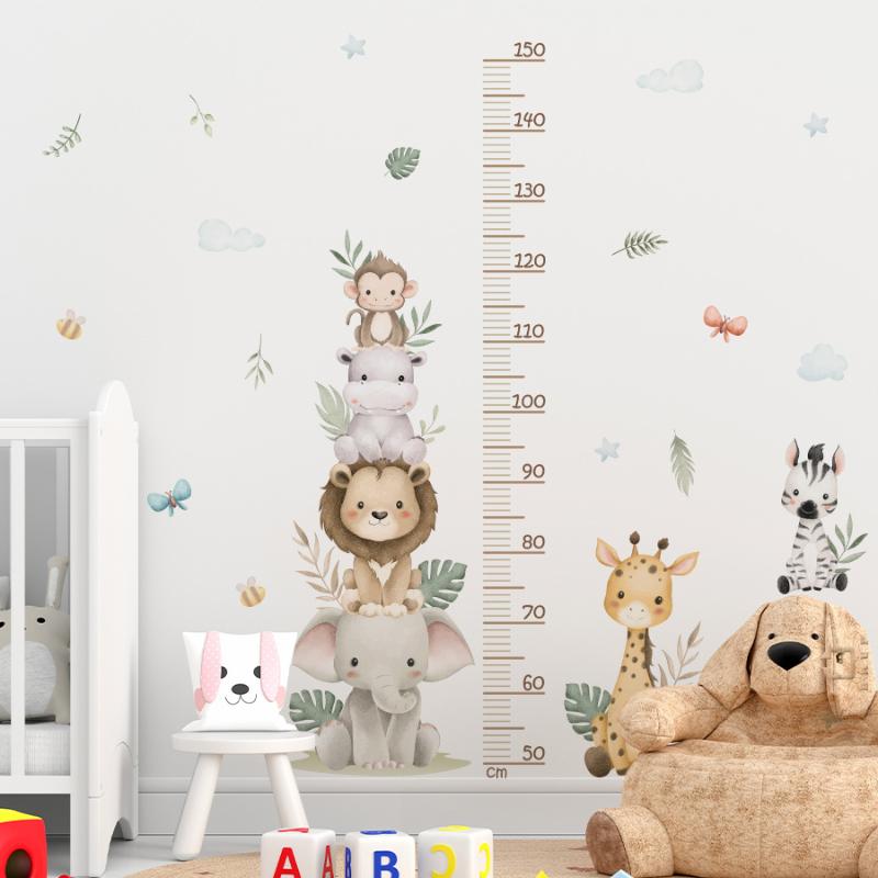 Baby Nursery Jungle Wallpaper - Naklejka z wykresem wzrostu dla dzieci,