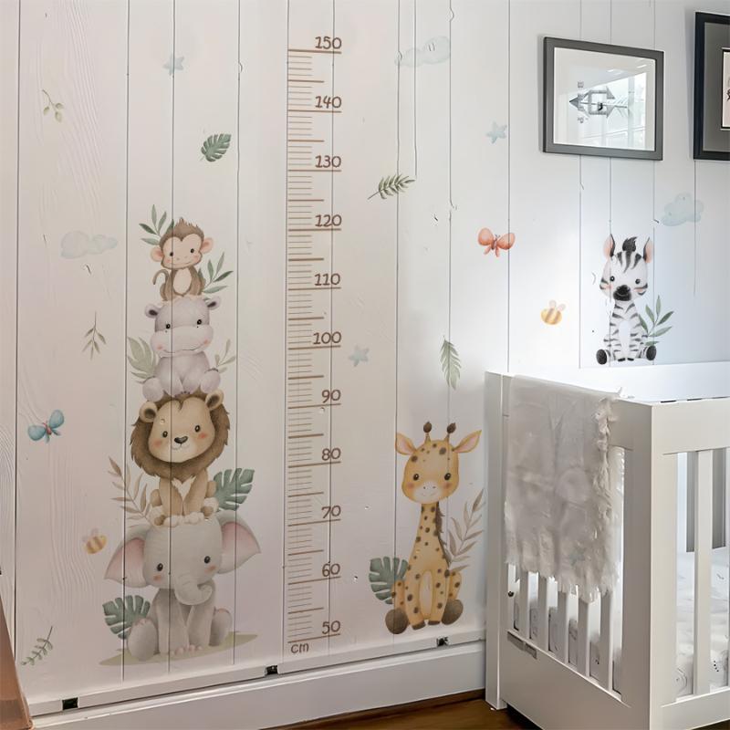 Baby Nursery Jungle Wallpaper - Naklejka z wykresem wzrostu dla dzieci,