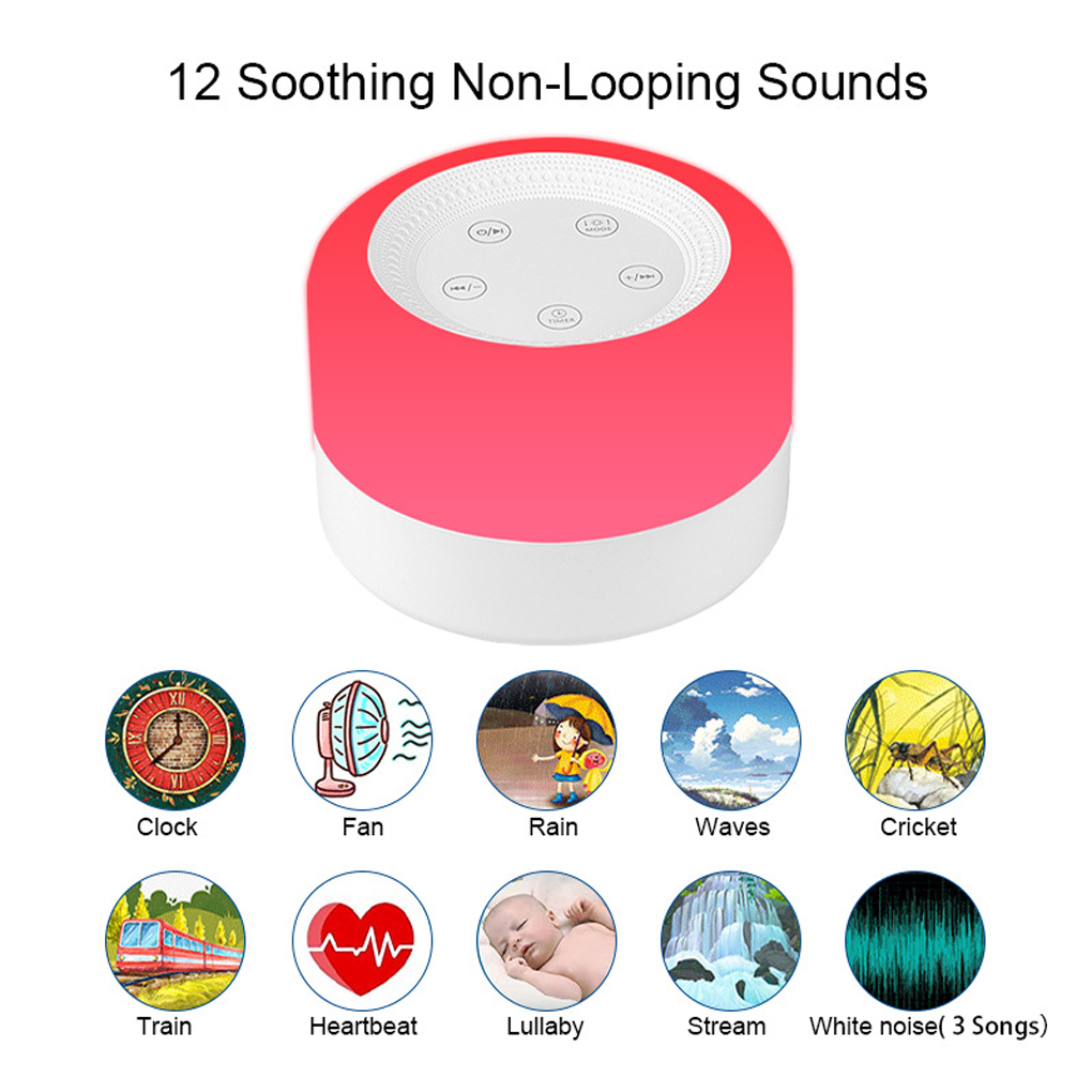Baby Sound Machine White - Smoczek dla niemowląt z regulowaną lampką