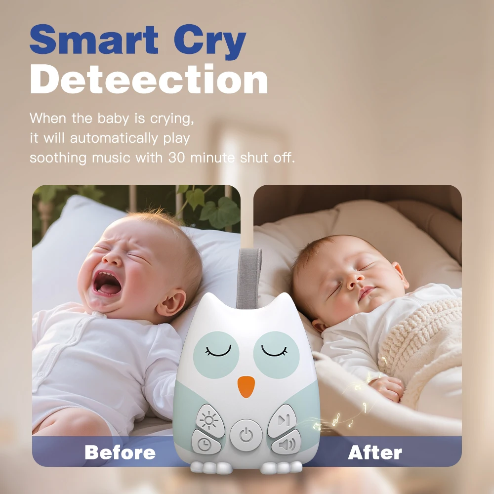 Baby Sound Machine White - Przenośny generator białego szumu dla niemowląt,
