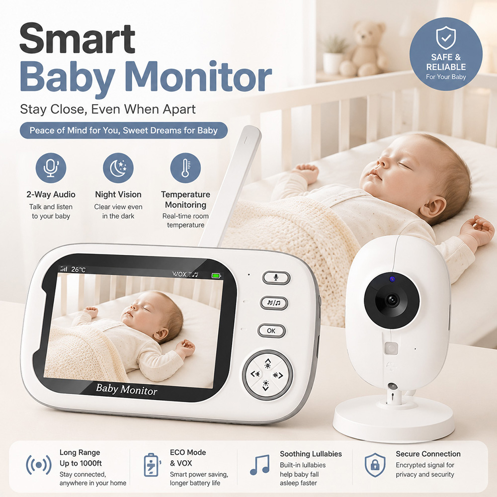 Wearable Baby Monitor - Monitor dla dziecka 3,5 cala z