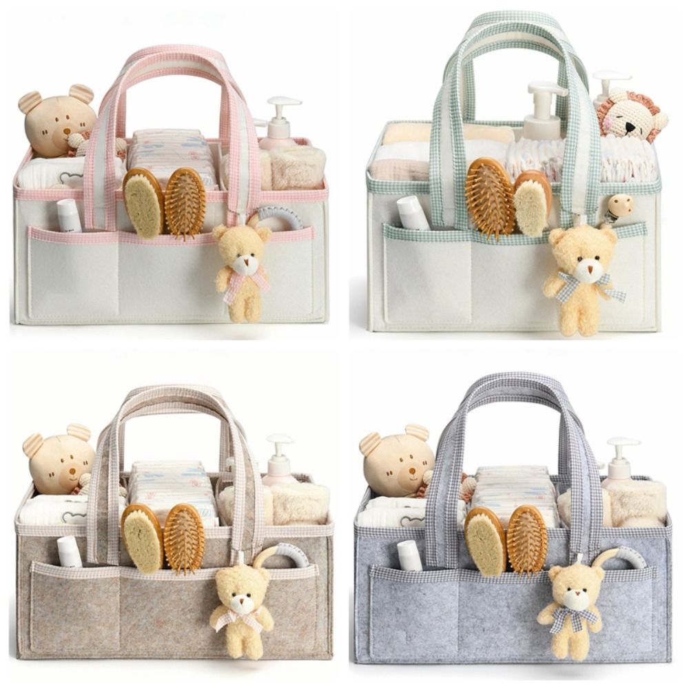 Baby Nursery Basket - Filcowy organizer na pieluchy dla niemowląt,