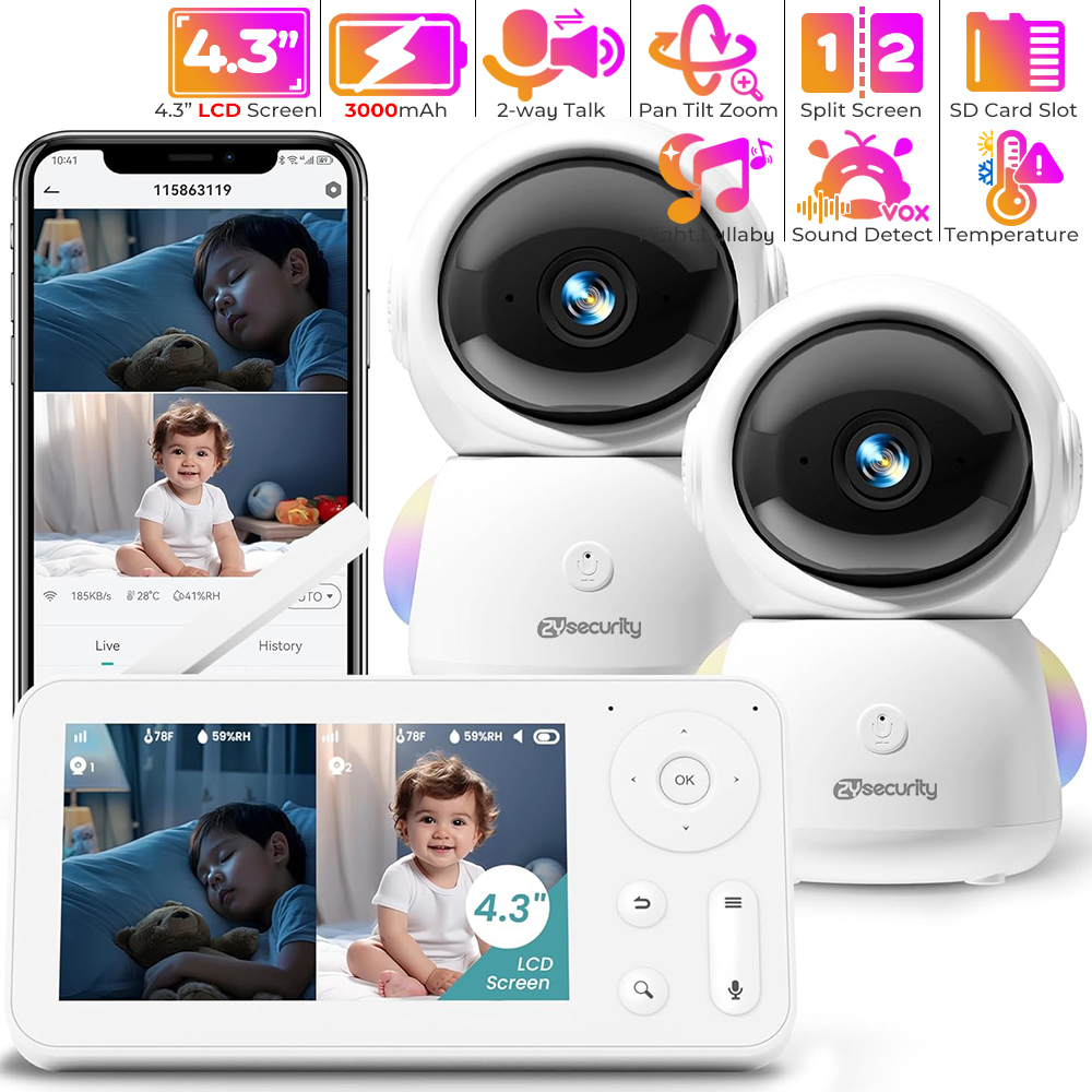 Wearable Baby Monitor - Niania 2K z 2 kamerami i