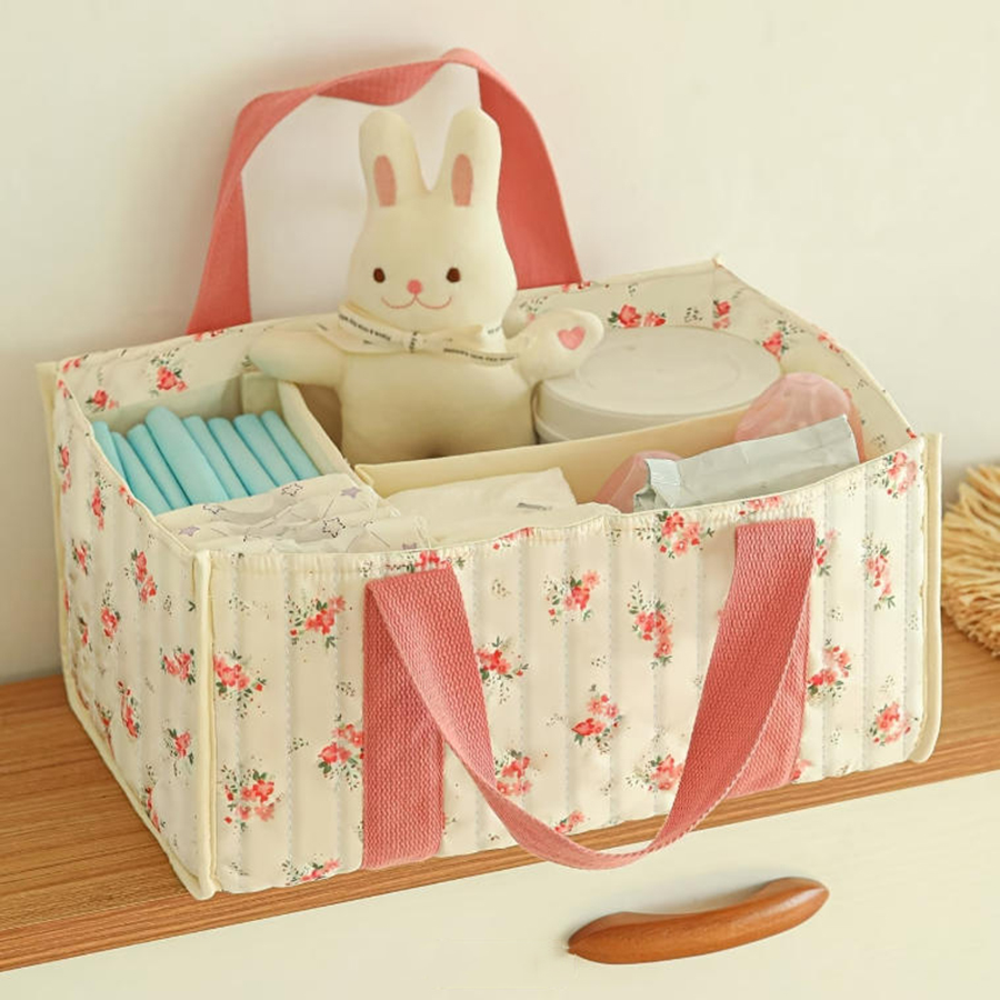 Baby Nursery Essentials - Organizer na pieluchy w kwiaty, przenośny