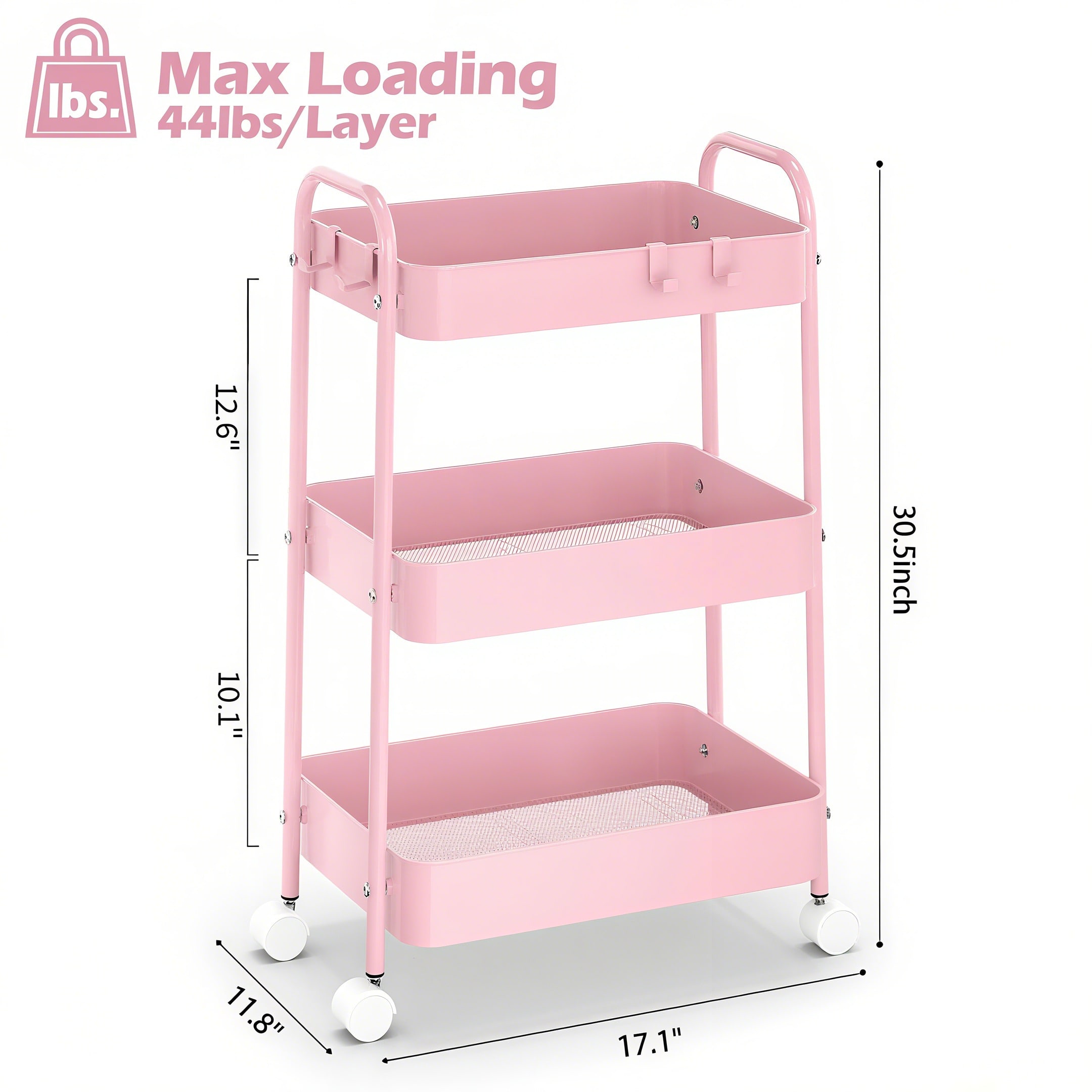 3-poziomowy metalowy wózek na  – Baby Nursery Essentials recenzja i cena