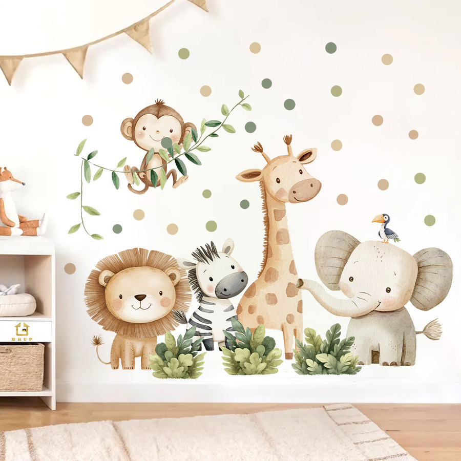 Naklejki ścienne ze zwierzętam – Baby Nursery Jungle Wallpaper recenzja i cena