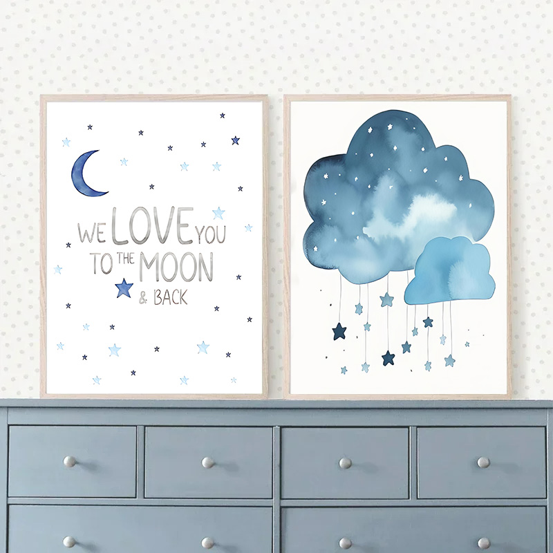Niebieski Księżyc i Gwiazdy Im – Baby Nursery Images recenzja i cena