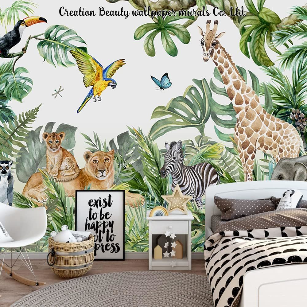 Tapeta Akwarelowe Zwierzęta z  – Baby Nursery Jungle Wallpaper recenzja i cena