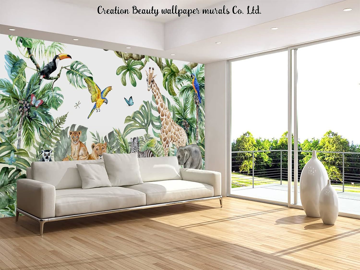 Tapeta Akwarelowe Zwierzęta z  – Baby Nursery Jungle Wallpaper recenzja i cena