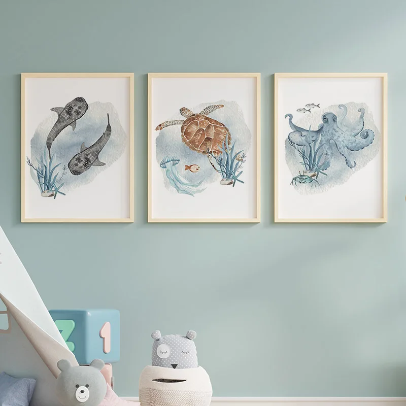 Plakaty i druki wieloryb rekin – Baby Nursery Images recenzja i cena