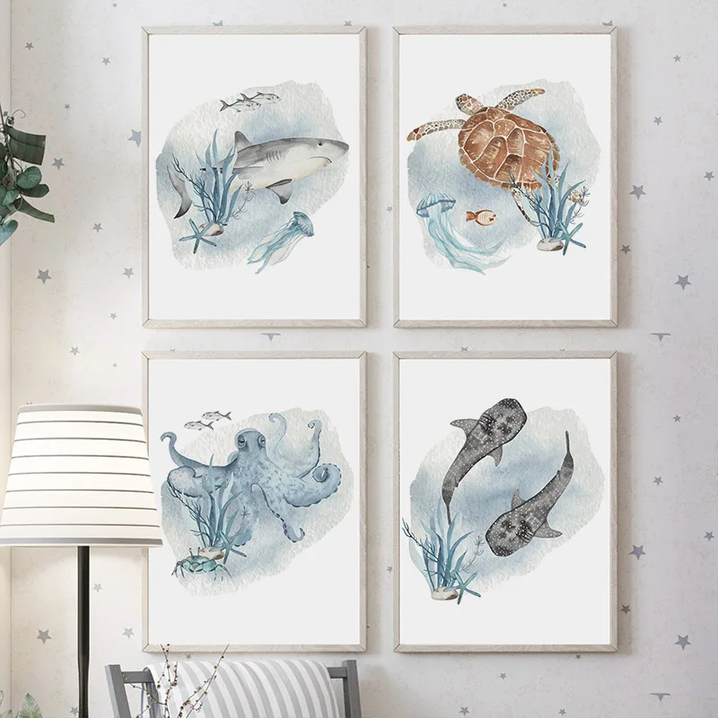 Plakaty i druki wieloryb rekin – Baby Nursery Images recenzja i cena