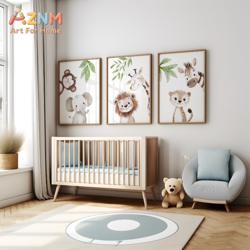 1 szt./3 szt. Obrazki do pokoj – Baby Nursery Jungle Theme recenzja i cena