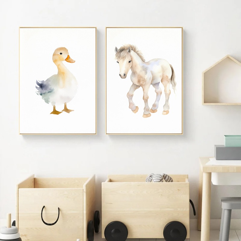 Akwarela zwierzęta gospodarski – Baby Nursery Images recenzja i cena