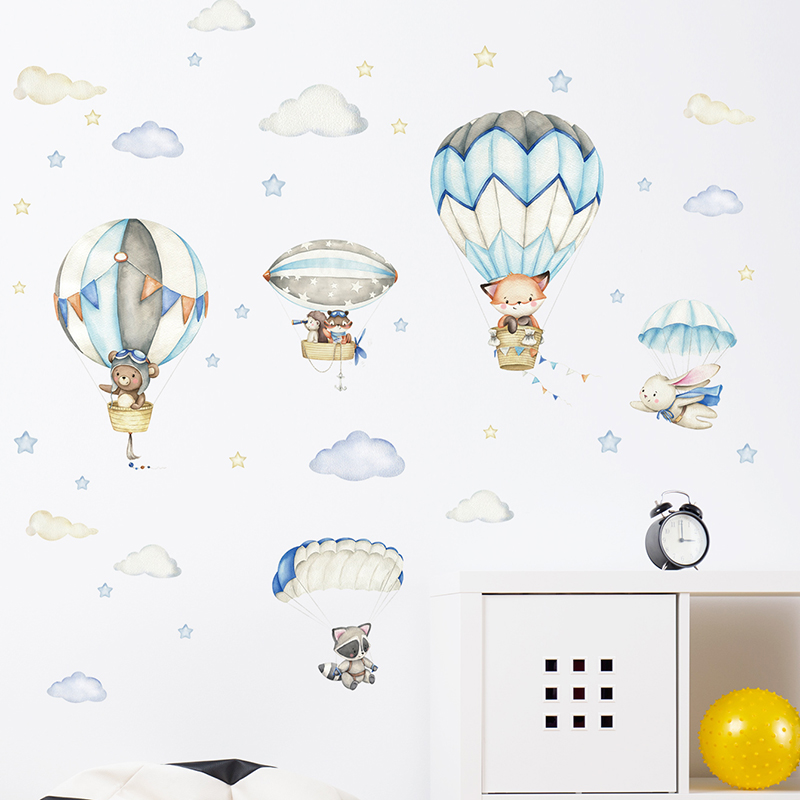 Cartoon Cute Animals Hot Air B – Baby Nursery Needs recenzja i cena