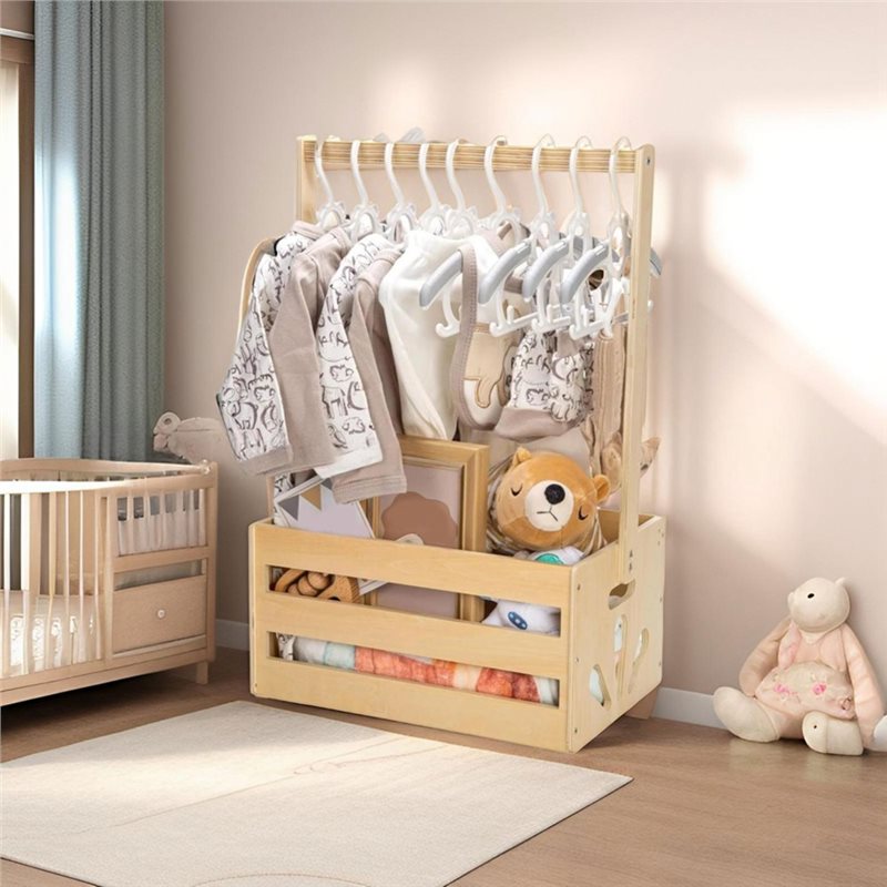 Drewniany kosz na prezenty na  – Baby Nursery Basket recenzja i cena