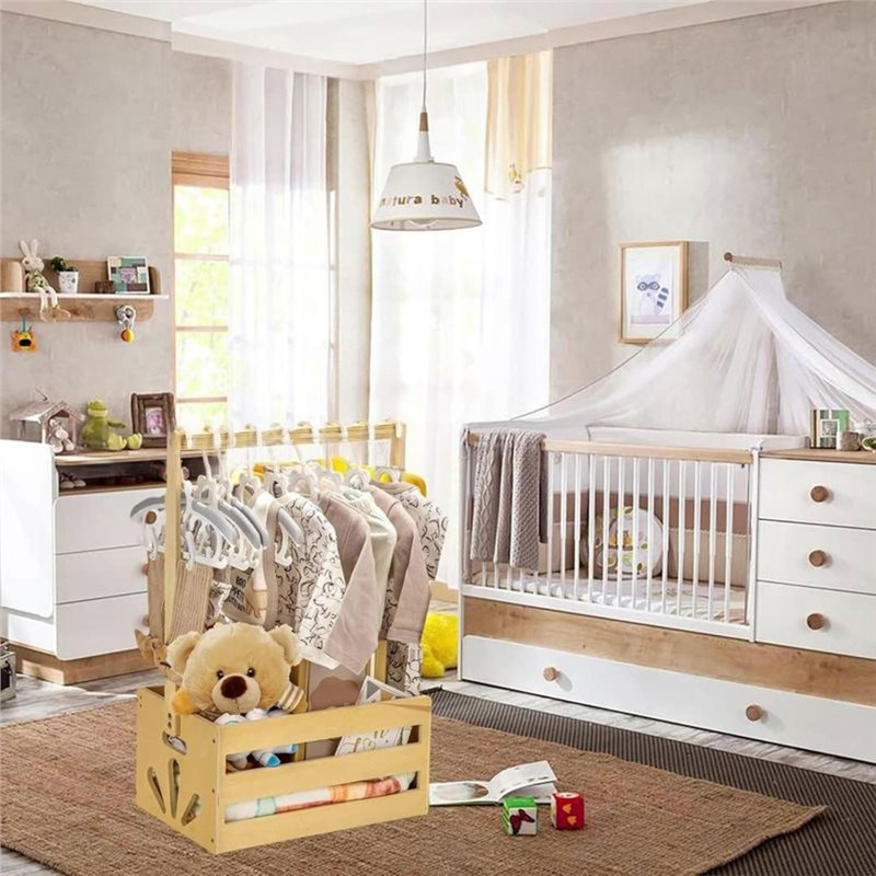Drewniany kosz na prezenty na  – Baby Nursery Basket recenzja i cena
