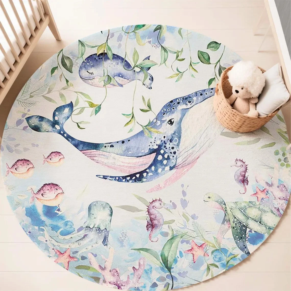Niebieski dywan z motywem mors – Baby Nursery Mat recenzja i cena
